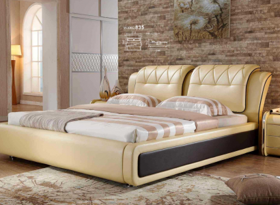 Luxus Schlafzimmer Bett Polster Design Doppel Hotel Betten Lederbett